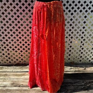 LIKE NEW Farm Rio Maxi Floral Split Color Skirt